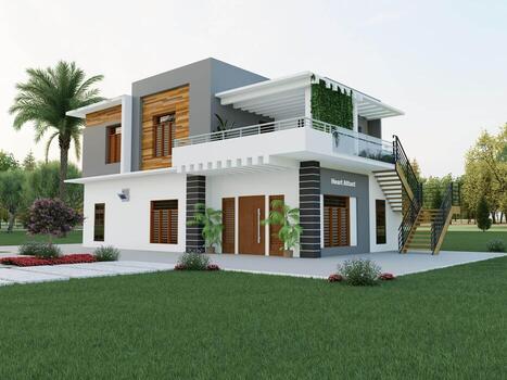 building design render photo